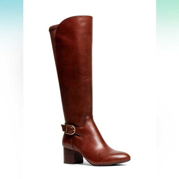 Anne Klein Shoes - Anne Klein Honesty Brown Leather Heeled Boots - Sz 7.5